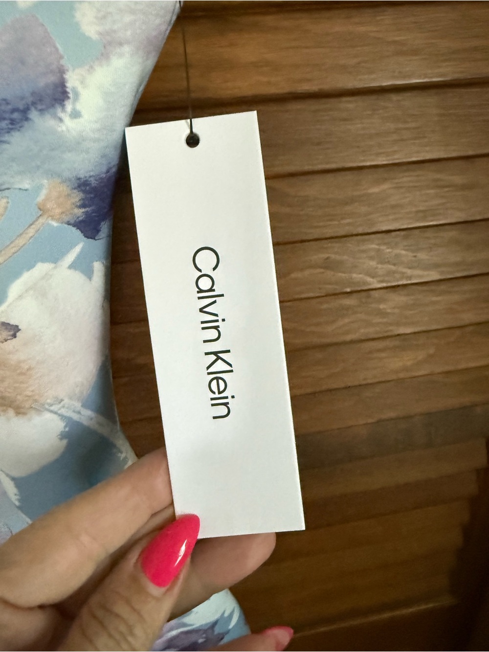 Calvin Klein Pastel Floral V-Neck Midi Dress - Picture 3 of 5